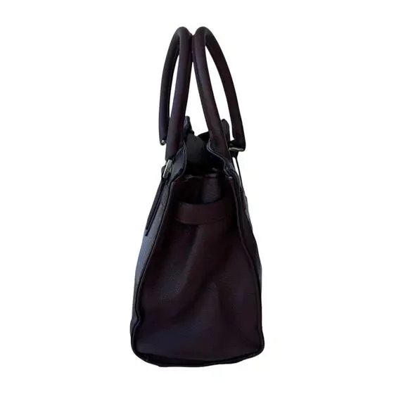 Merona Brown Croc Print Faux Leather Studded Double Handle Handbag Satchel - Picture 4 of 10